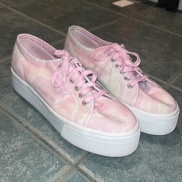 Superga Shoes - Superga New Pink Tie Dye Platform Canvas Sneakers Women’s Size 8.5